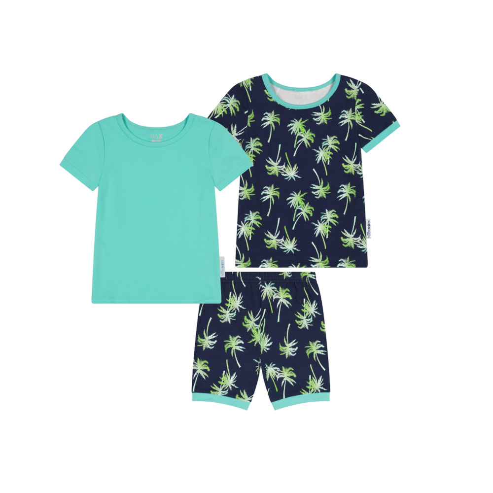 Max & Olivia Baby Boys Palm Tree Snug Fit Pajamas 3 Piece Set Blue Size 24M